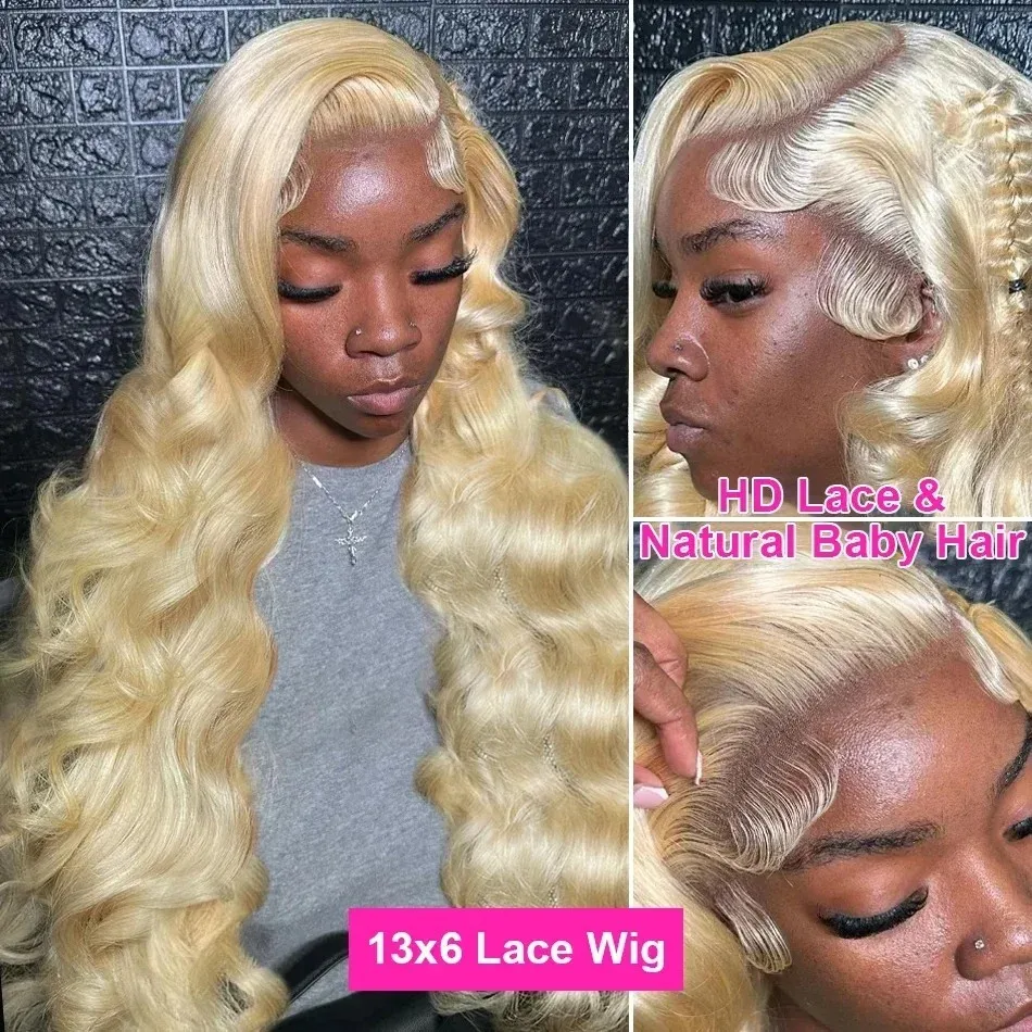 613 Blonde Human Hair Wig 100% Deep Wave 13X6 Hd Lace Frontal Wigs 38 Inch Pre Plucked Brazilian Wigs Lace Front Wig For Women