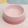 Ceramic colored cat bowl Pet bowl Cat bowl High foot protection Large diameter Large size cannot be turned over 5