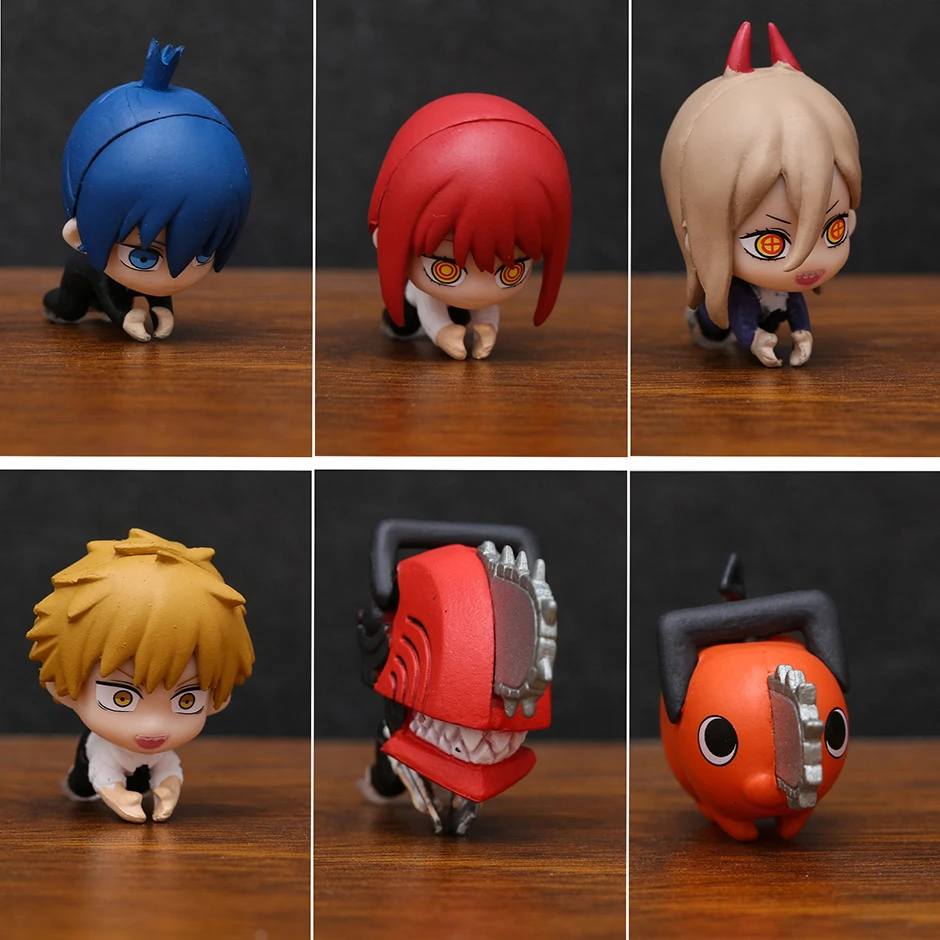 

Hugcot Chainsaw Man All 6 Pcs Set Denji Pochita Makima Power Aki Q Figurine Figures Model Dolls Toys