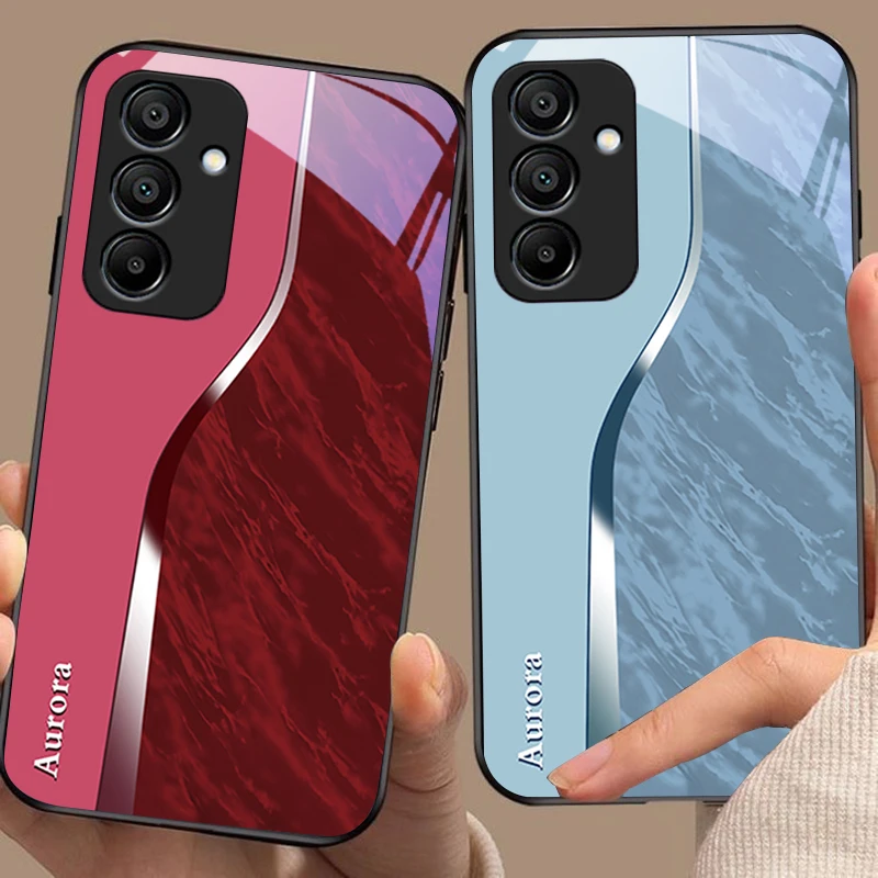Water Pattern Purple Black Tempered Glass Phone Case
