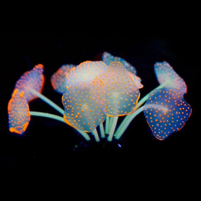 Aquarium Decoration Luminous Artificial Coral Glow In The Dark Leaf Submarine Cora Fish Tank Decoration