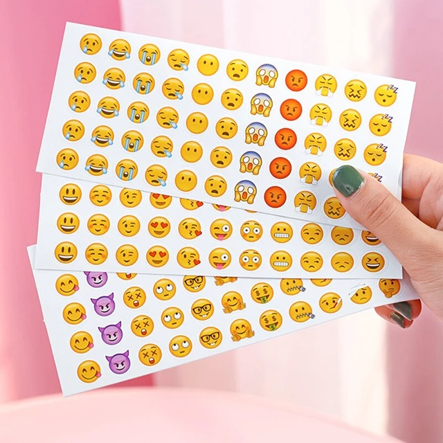 12 Emoji Stickers Cell Phone Emoji Handbook Stickers Diary ...