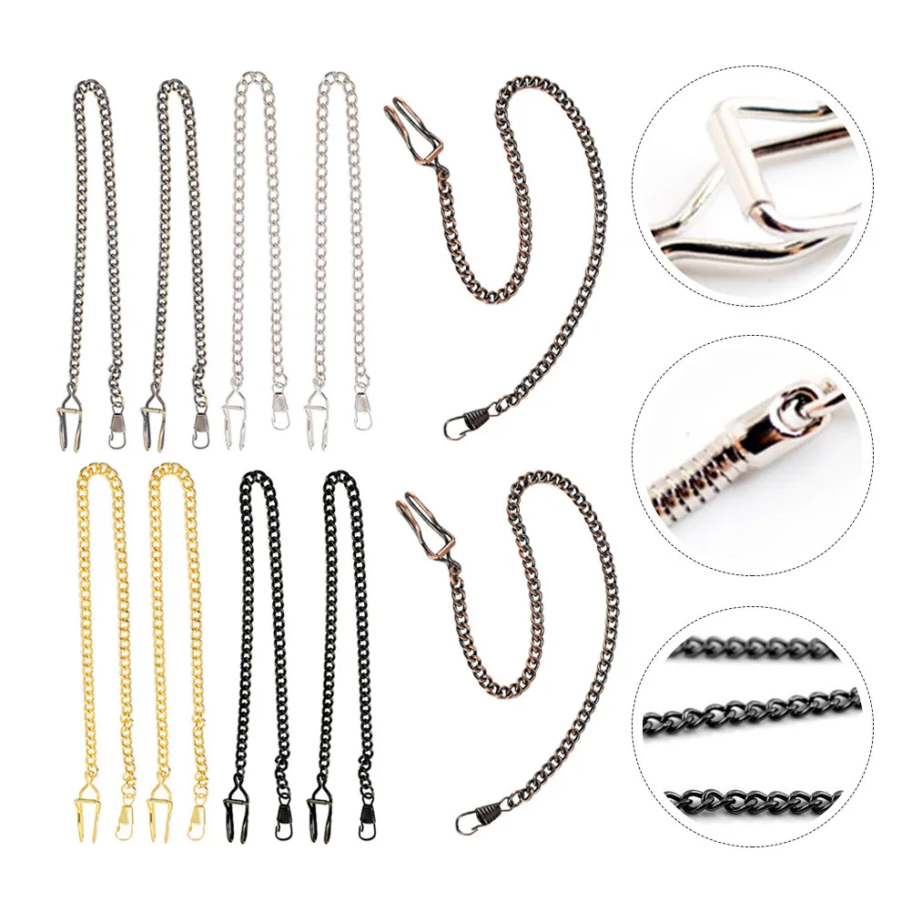 10개 포켓 워치 체인 레트로 합금 체인 시계 탱크탑 청바지 목걸이 제작용 허리띠 남성 장식 클래식 컬러