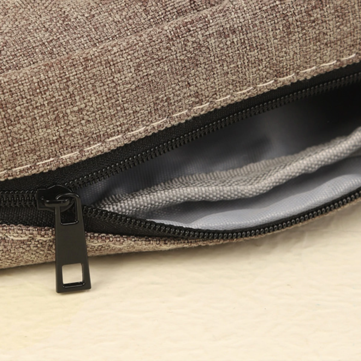 빈티지 캔버스 펜 가방 지퍼 디자인 대용량 야외용 필통 휴대용 문구 정리함 학생 개학 용품