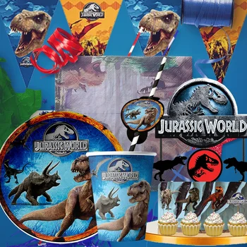 Dinosauri giurassici Disney Articoli per feste Set di stoviglie Tazze Piatti Tovaglioli per bambini Decorazione di compleanno Ragazzi e ragazzeBaby Shower 1