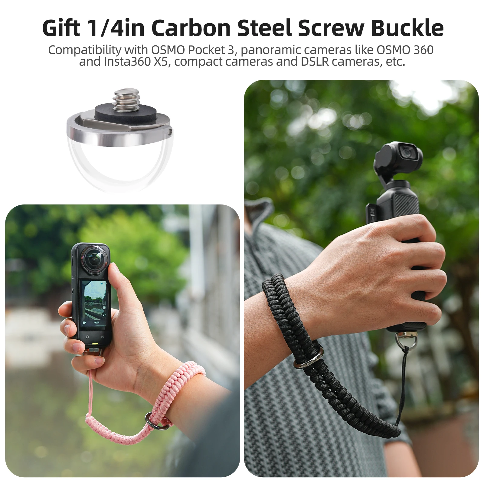 Sunnylife 카메라 손목 스트랩 분실 방지 로프 Insta360 X5 4 DJI OSMO/Action 6/5/4 /GoPro 범용 카메라 끈 손목 스트랩