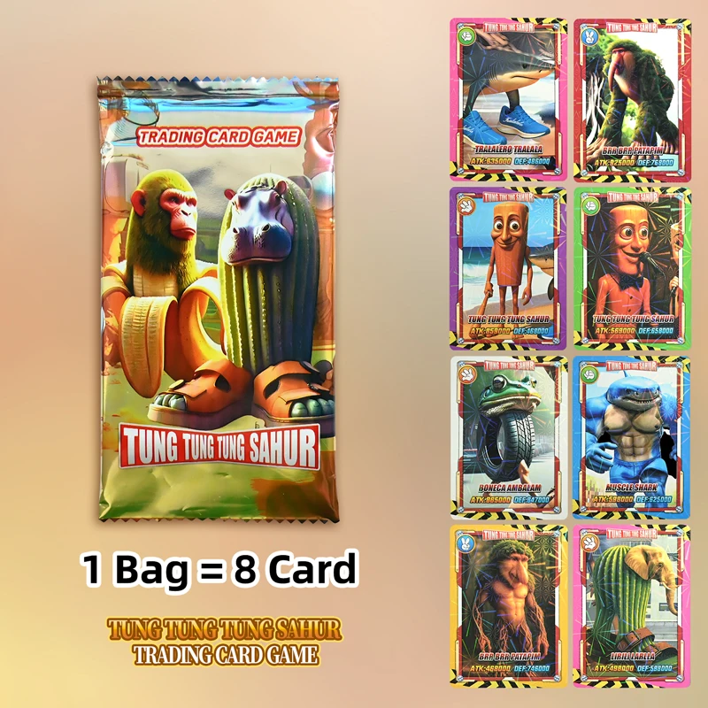 Italian Brainrot Cards Collection Tungtungtung Sahur Card Battle Card Game Toy For Children Trading Cards Birthday Gift 1 Set