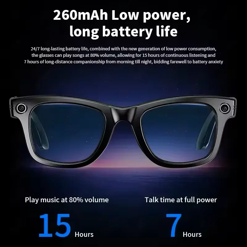 AI Smart Glasses with HD Camera – Bluetooth Calling, Video Recording, Photo Recognition, Voice Assistant & Real-Time Translation Sunglasses 3