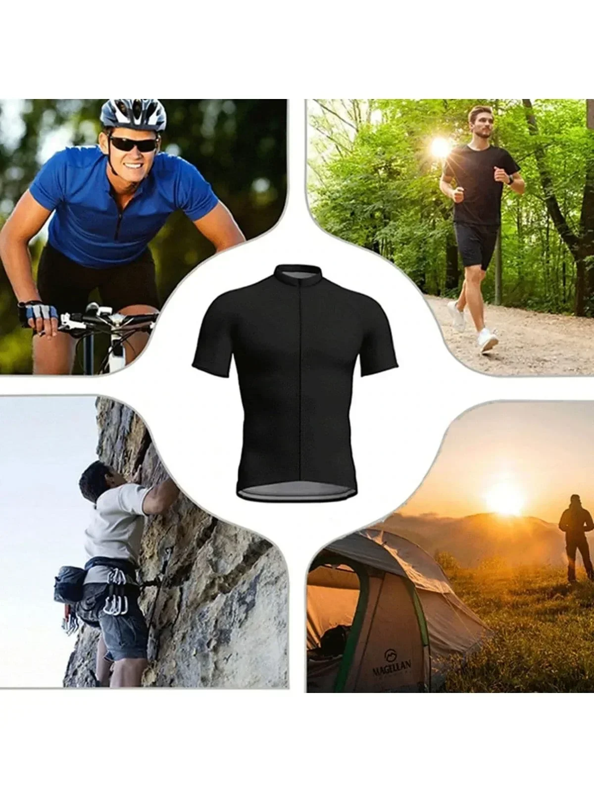 Maillot De Cyclisme Homme Manches Courtes - Fermeture Complète Zip - Tissu Jersey - Neuf Sans Emballage - Pour Vélo Route Ou VTT
