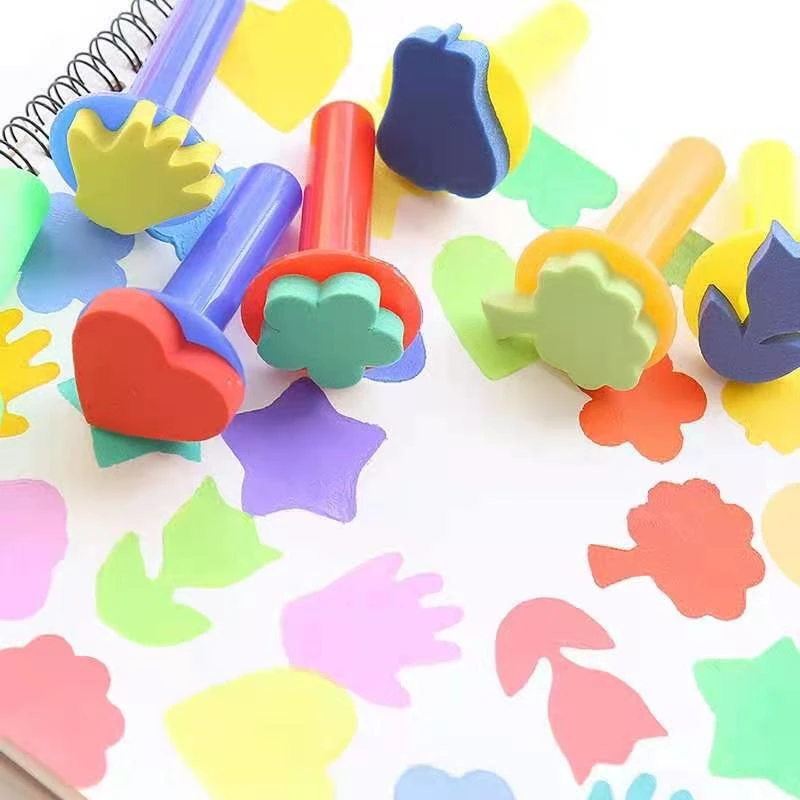Kit de pincéis de pintura infantil Dan&Dre com 30 peças, pincéis e esponjas  divertidos para crianças aprenderem a pintar, suprimentos de arte, não  tóxico, 100% seguro para bebês