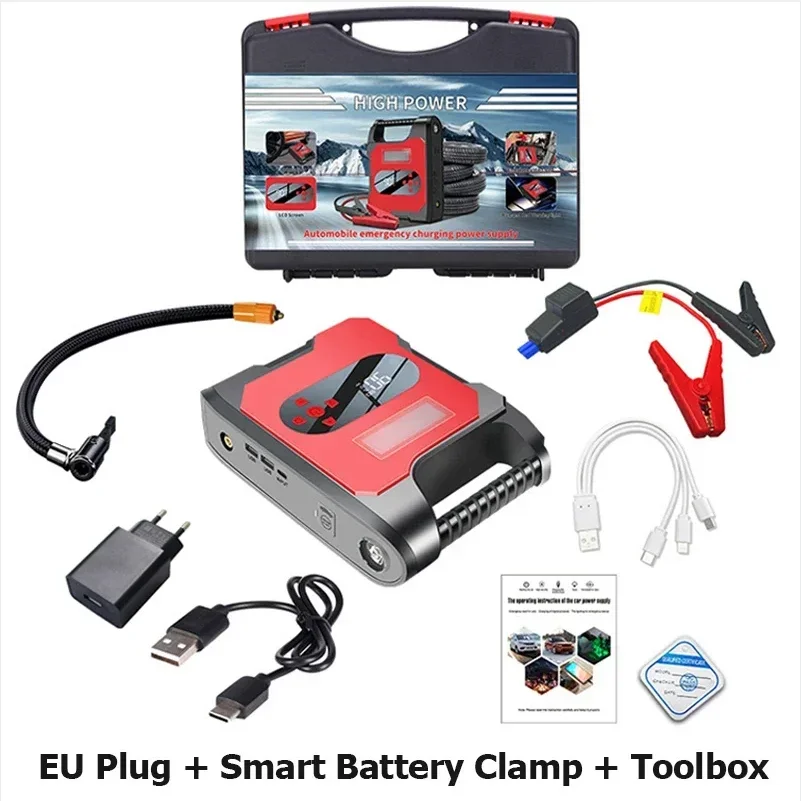 

Car Emergency Start Power Supply 12V Inflatable Pump All-in-One Car Starting Device Auto Power Bank Emergency Lighting