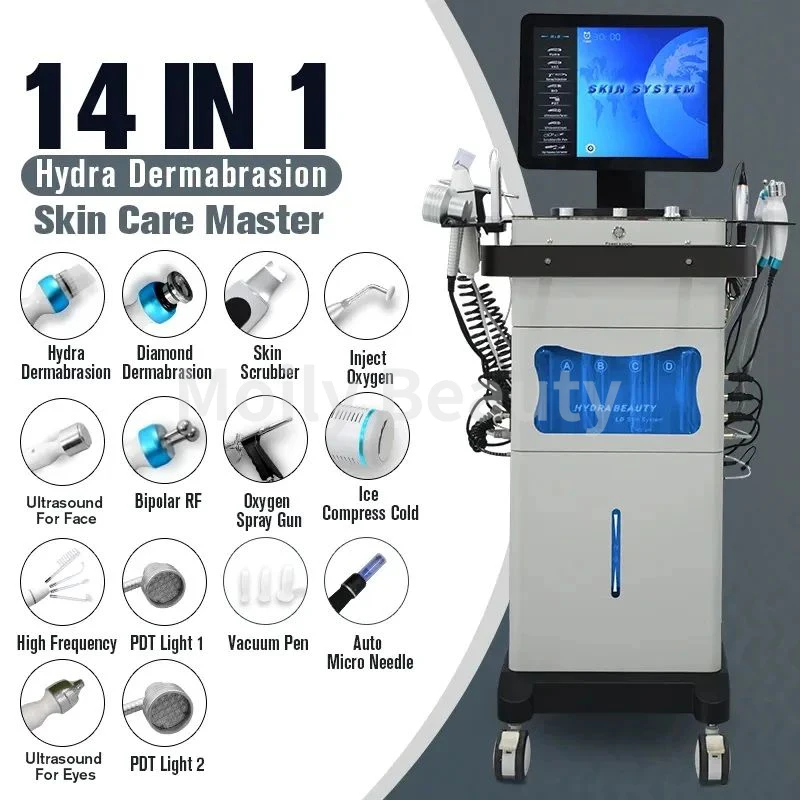 Newest Professional SPA 14 In 1 Facial Cleaning Machine Diamond Dermabrasion Aqua Peeling Skin Care Hydro Device Beauty Salon newest magic tricks silk through phone close up magic easy to do for professional magician funny gimmick email teaching video