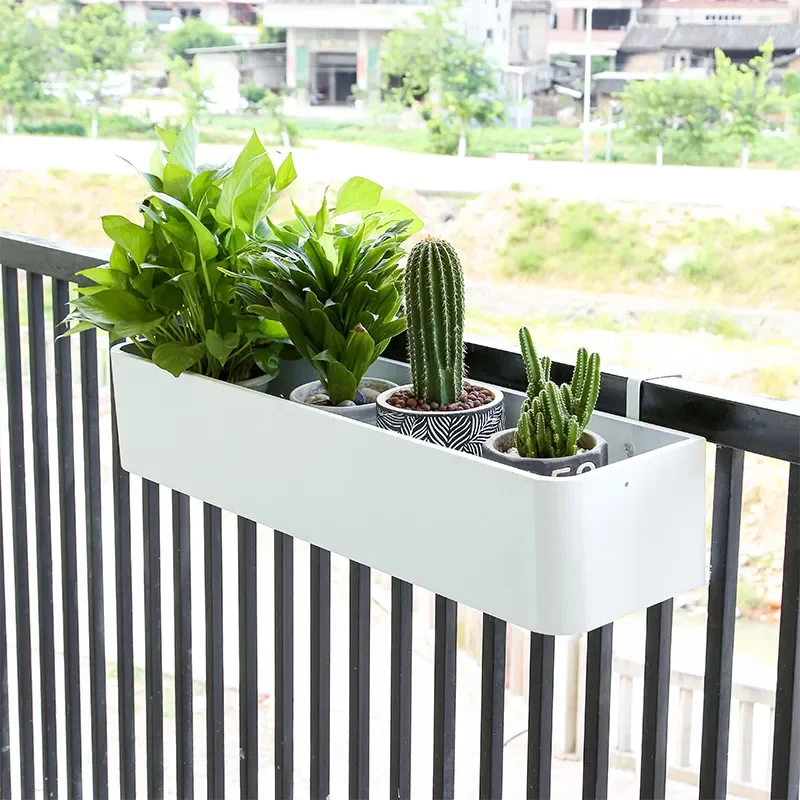 

European-style Wrought Iron Balcony Railing Flower Stand Flower Pot Stand Simple Hanging Indoor And Outdoor Guardrail Succulent