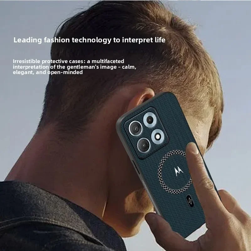 Luxury Fabric Texture Magnetic Case with Anti-Drop Lens Protection