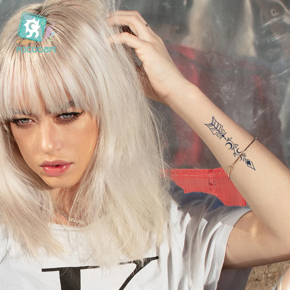 Adesivo per tatuaggio temporaneo semipermanente Disegni per tatuaggi totem  Simboli Impermeabili di lunga durata per adesivi per tatuaggi con freccia  per donne e uomini - AliExpress, image size:1000x1000