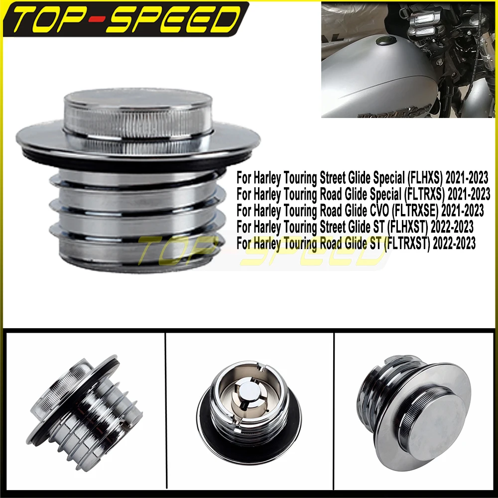 

Motorcycle Aluminum Pop-Up Oil Tank Fuel Gas Cap For Harley Touring Road Glide Special FLTRXS CVO FLTRXSE ST FLTRXST 2021 22 23