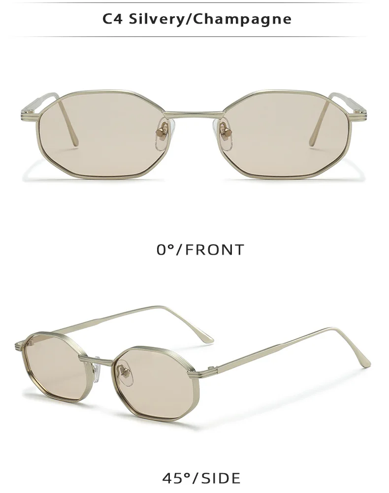 SHAUNA Retro Metall Hexagon Männer Sonnenbrille Mode Gradienten Frauen Sonnenbrille UV400 – Detail 10
