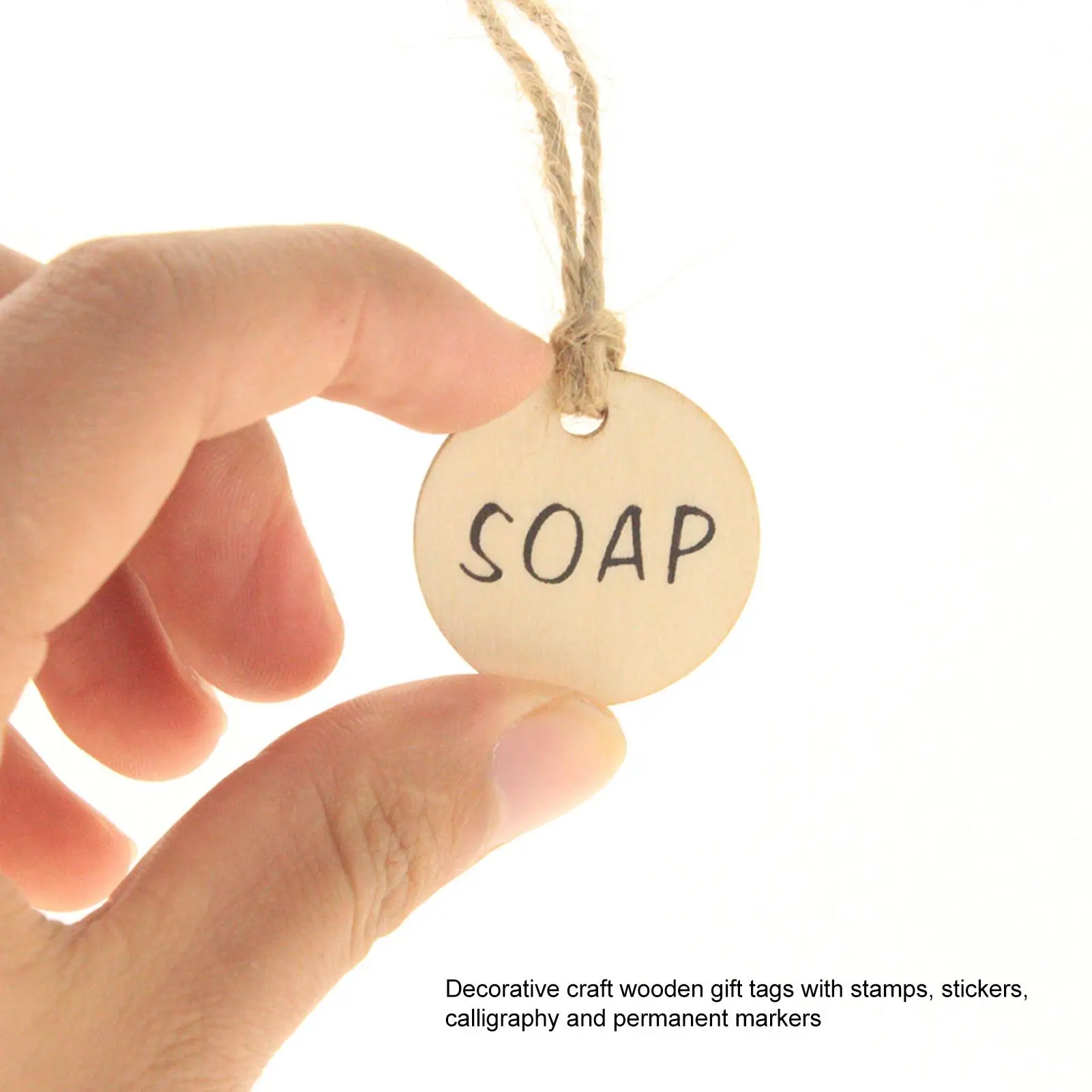 Wine Bottle Tags DIY Crafts Glossy Burr Free Poplar Wood Round for baby Shower Gift Tags