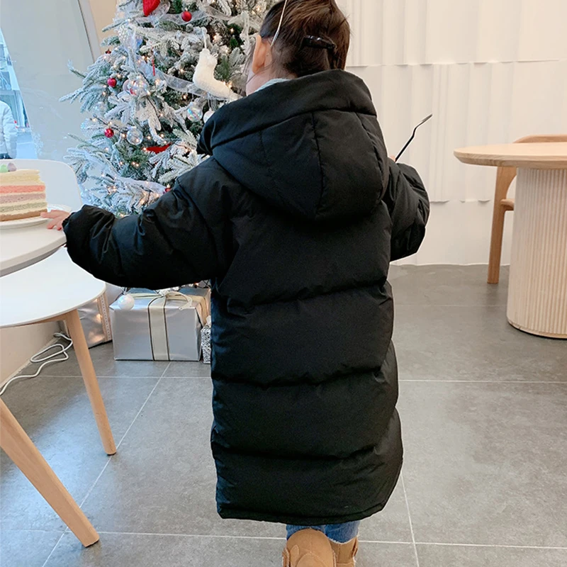 Children's Winter Jacket for Girl Long Warm Parka Down Cotton Coat New Kids Windbreaker Cold Clothes Teenager Overcoat Snow Wear