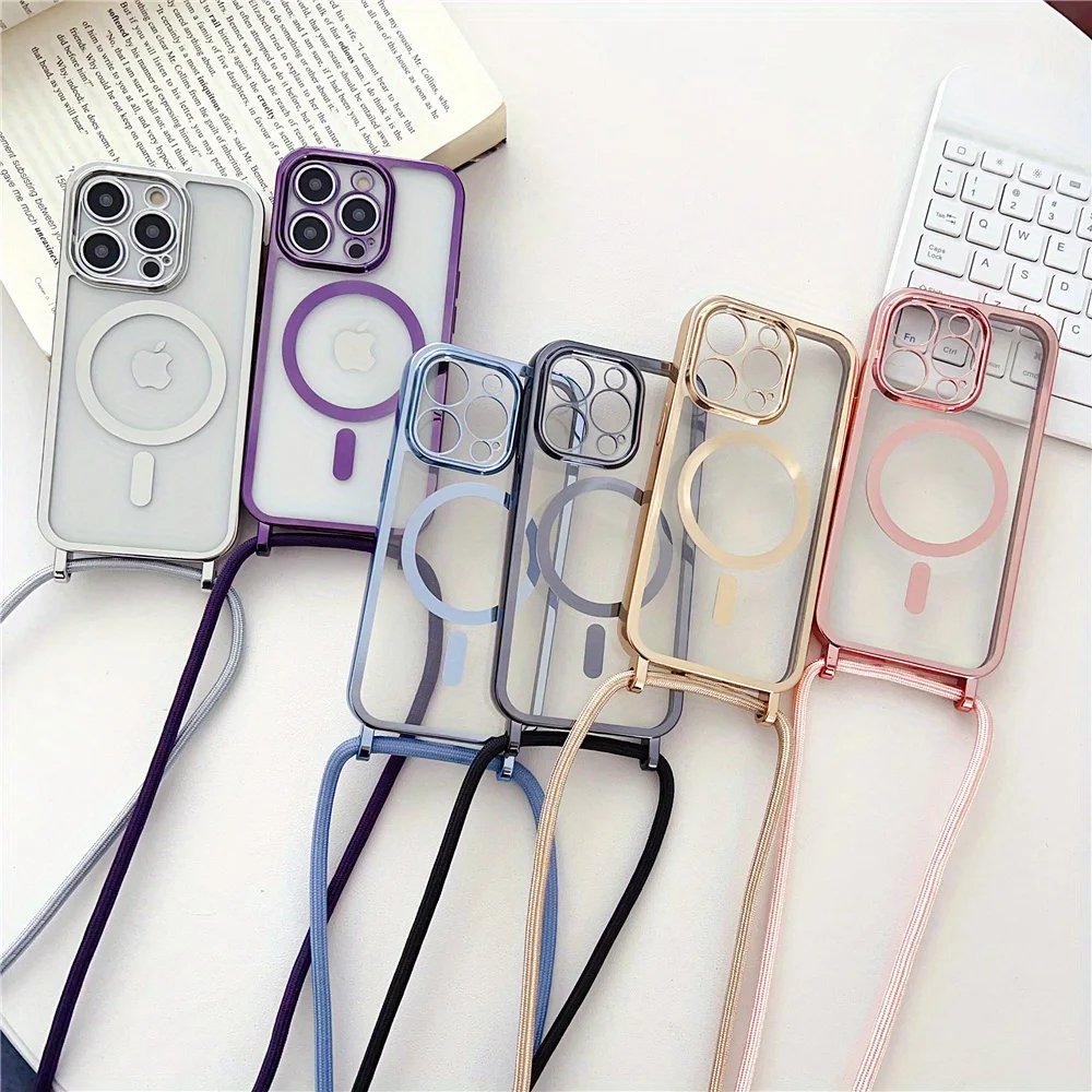 Crossbody Lanyard Plating Phone Case Image 1