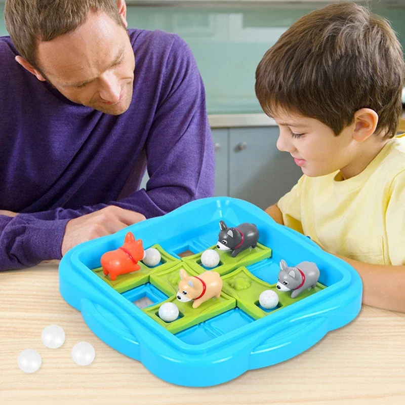 Children Educational Toys Naughty Puppy Push Bead IQ Puzzle Toys Board Games Montessori Logical Thinking Spatial Reasoning 3