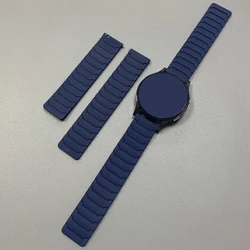 Magnetic Silicone Loop Band - 20/22mm (Various Smartwatch Models) - 22mm watch strap (Blue)