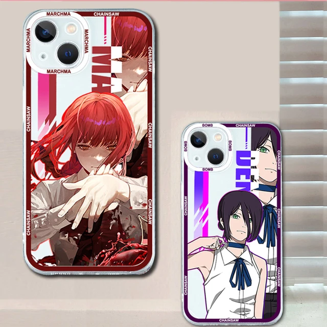 Cartoon Anime Chainsaw Man Phone Case for iPhone 15 14 13 11 12 Pro Max  Mini 7 8 Plus SE XS X XR Couple Cover For iPhone 11 Case