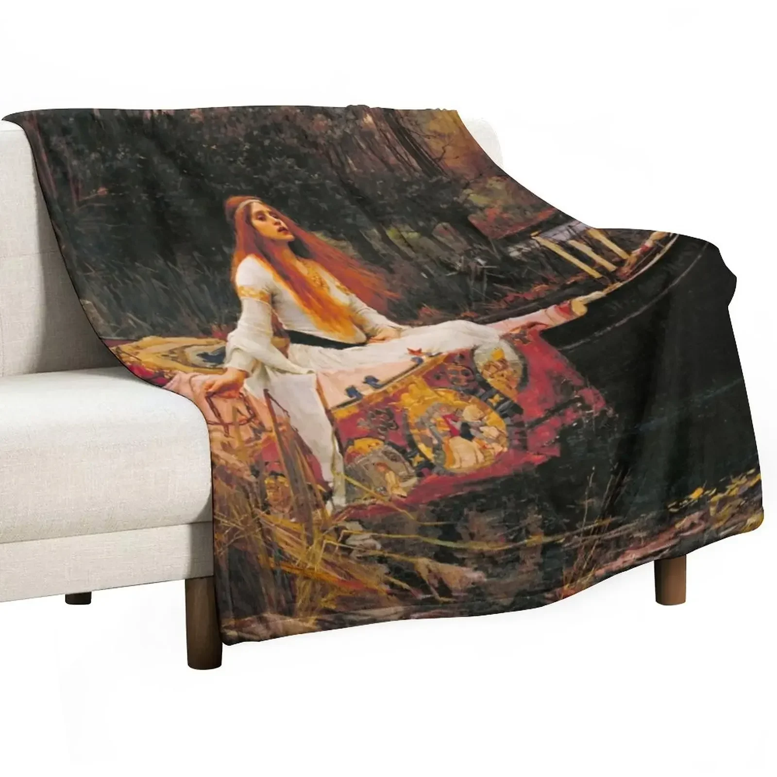 

John William Waterhouse - The Lady of Shalott Throw Blanket Blankets For Baby Softs Blankets