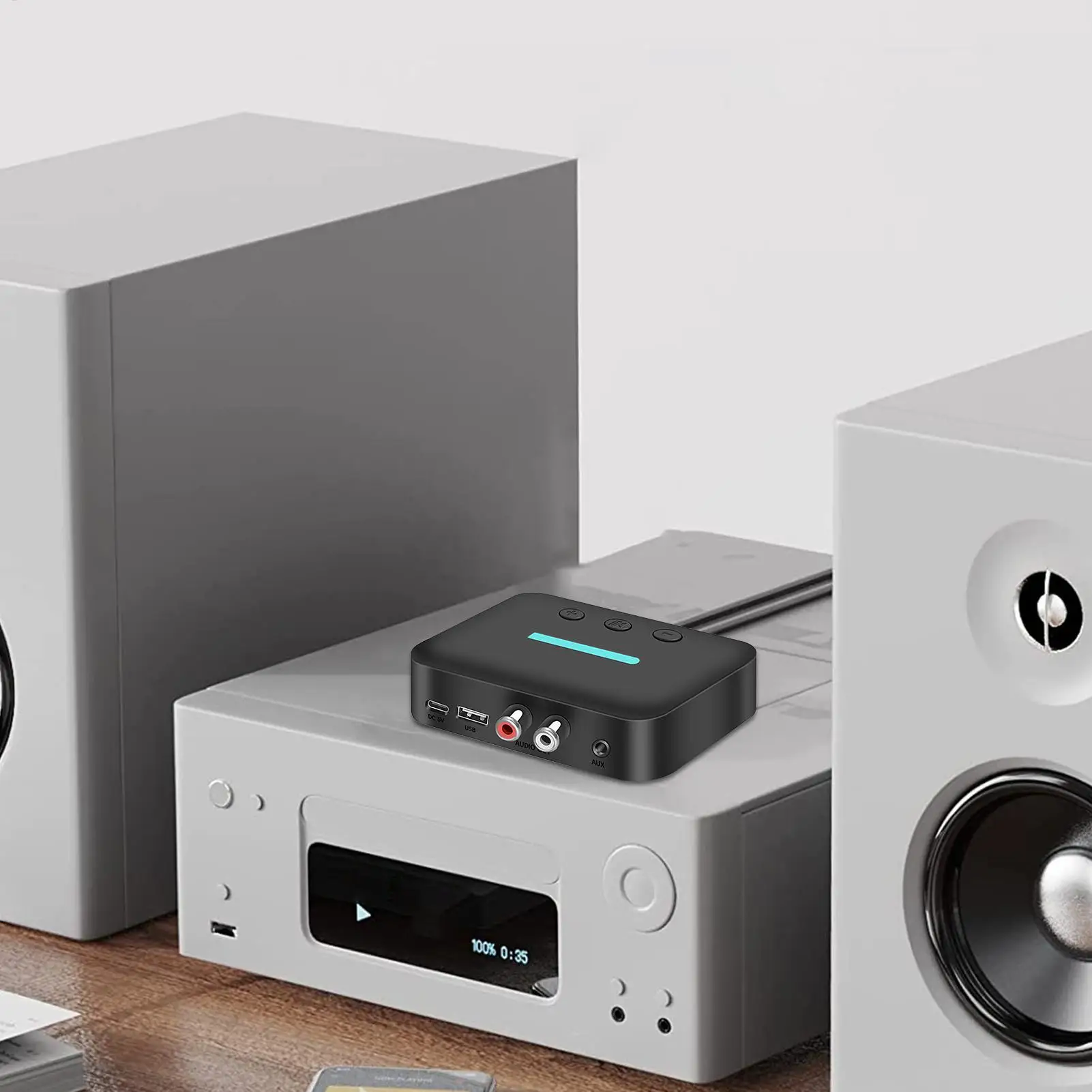 Car Wireless Adapter Noise Reduction Receiver Plug-and-Play Audio Receiver Car For Music Truck Dash SUV Stereo Upgrade Driving