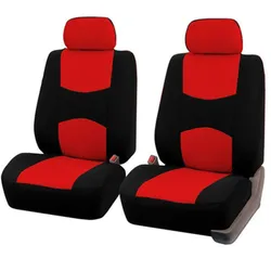 Universal Car Seat Cover Set with Interior Cushion - Durable, Waterproof, and Easy to Clean (Red - 2 seats)