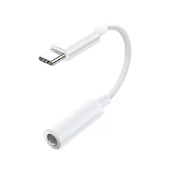 Universal Type - C to 3.5mm Audio Adapter - Premium USB - C to Headphone Aux Cable (White1Pcs)