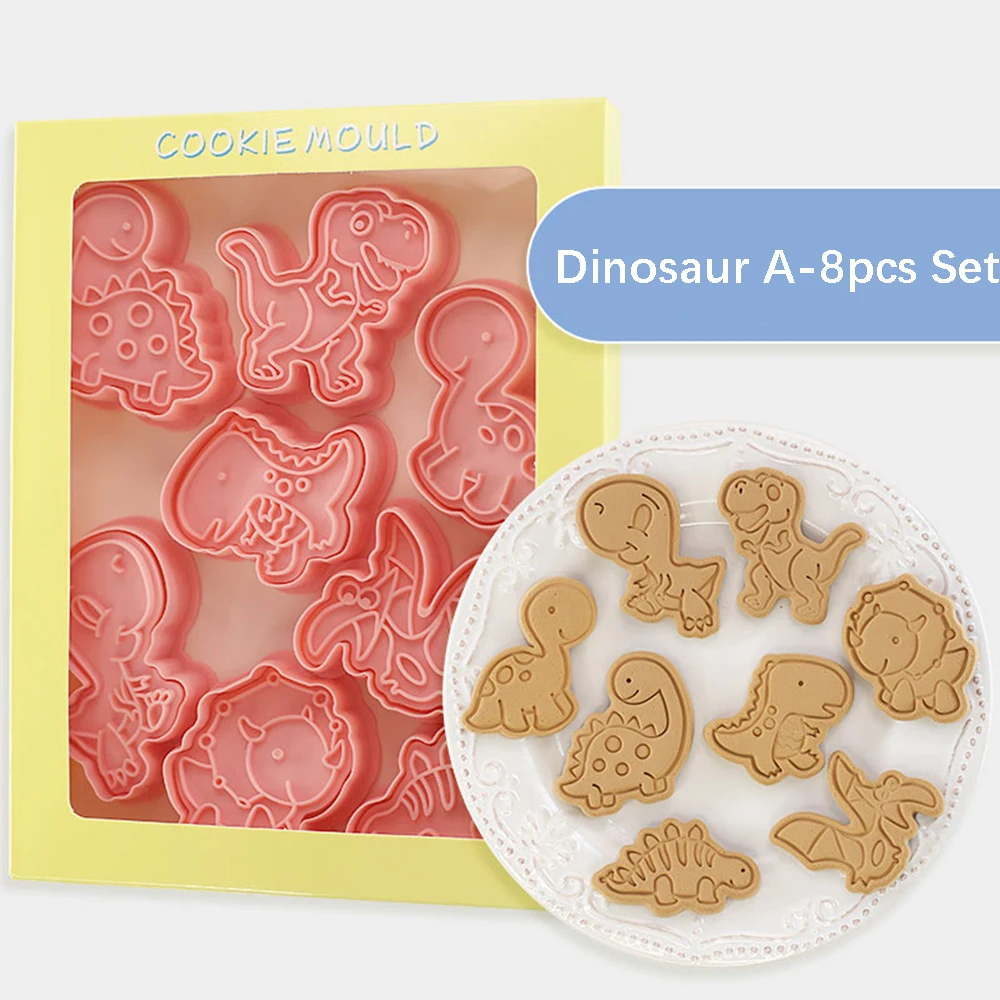 8 stuks Jungle Safari Cookie Cutter Biscuit Bakvorm Dinosaurus Hond Kat Beer Voorstel Dieren Bakken Cookie Tool Kid Verjaardagsfeestje - Image 13