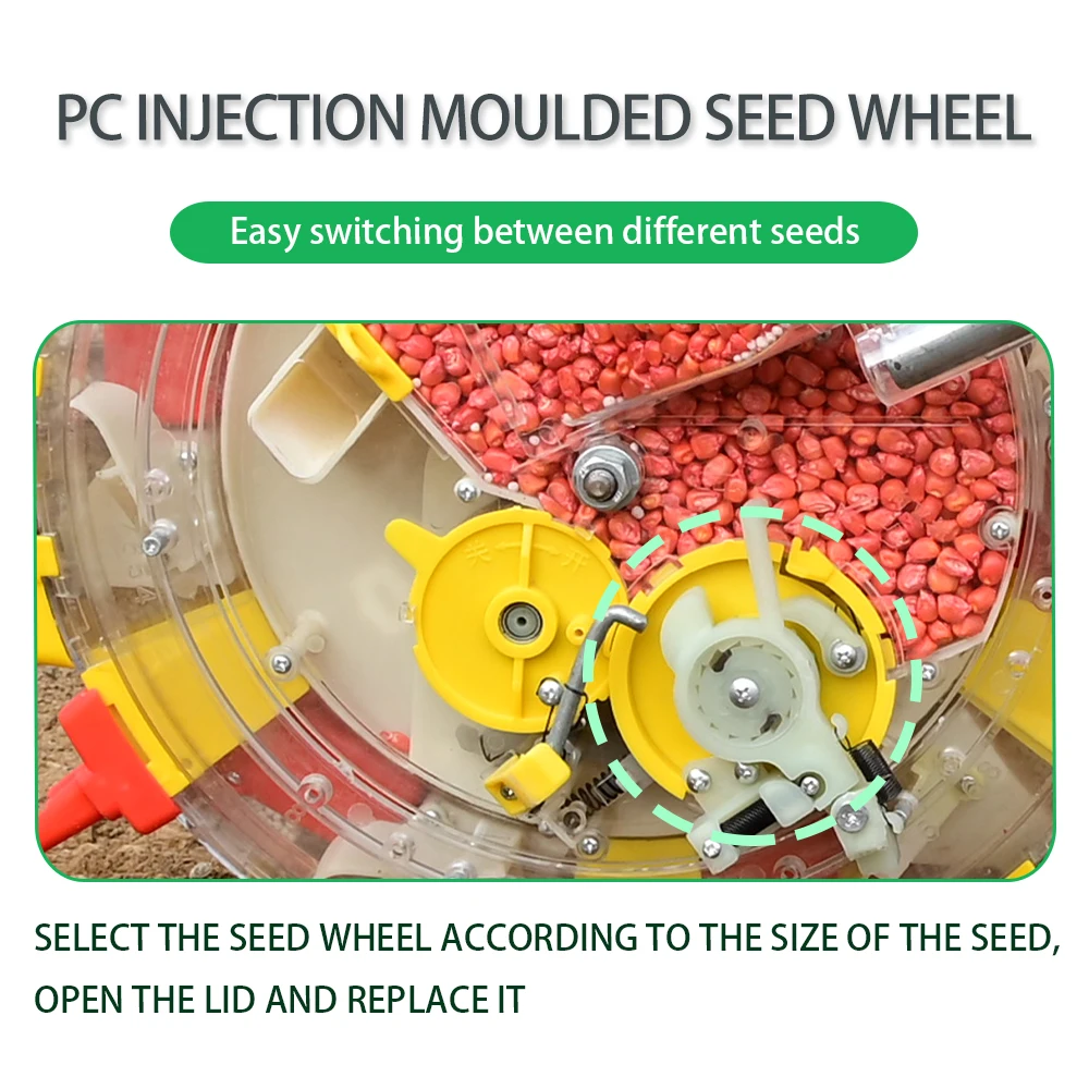 YYHC-double barrel portable corn seeder with fertilizer multi functional hand push grain seed planter