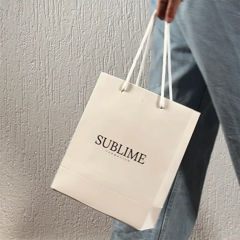 10 Pcs Personization Logo White Paper Bags For Clothes Wig Package Bags Small Business Jewelry Paper Bags Wedding Birthday Bags 2 Sd82c157712814d85a109925bafb3c9d4Y