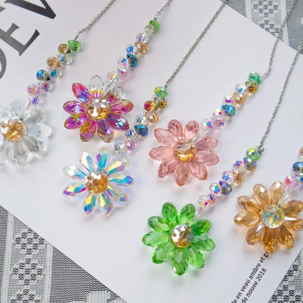 6 Color Glass Crystal Pendant Sun Catcher Ornament