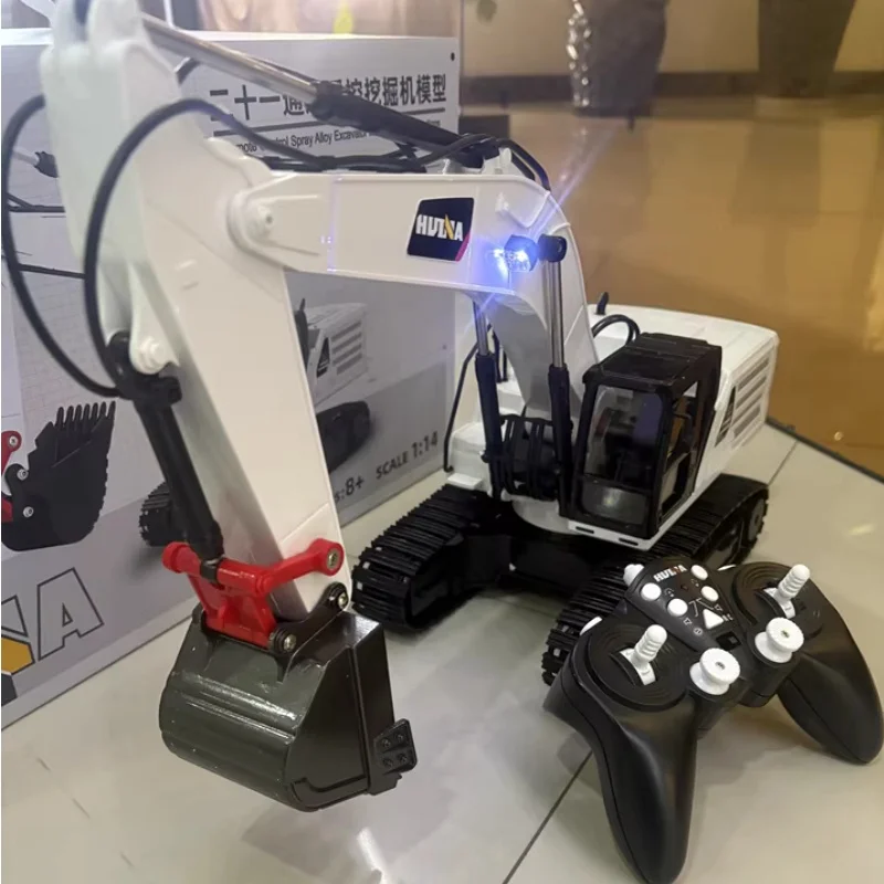 Huina 1/14 21channels Emote Control Excavator Engineering Car Demolition Machine Grab Machine Grab Machine Alloy Bucket Dump Ca 6