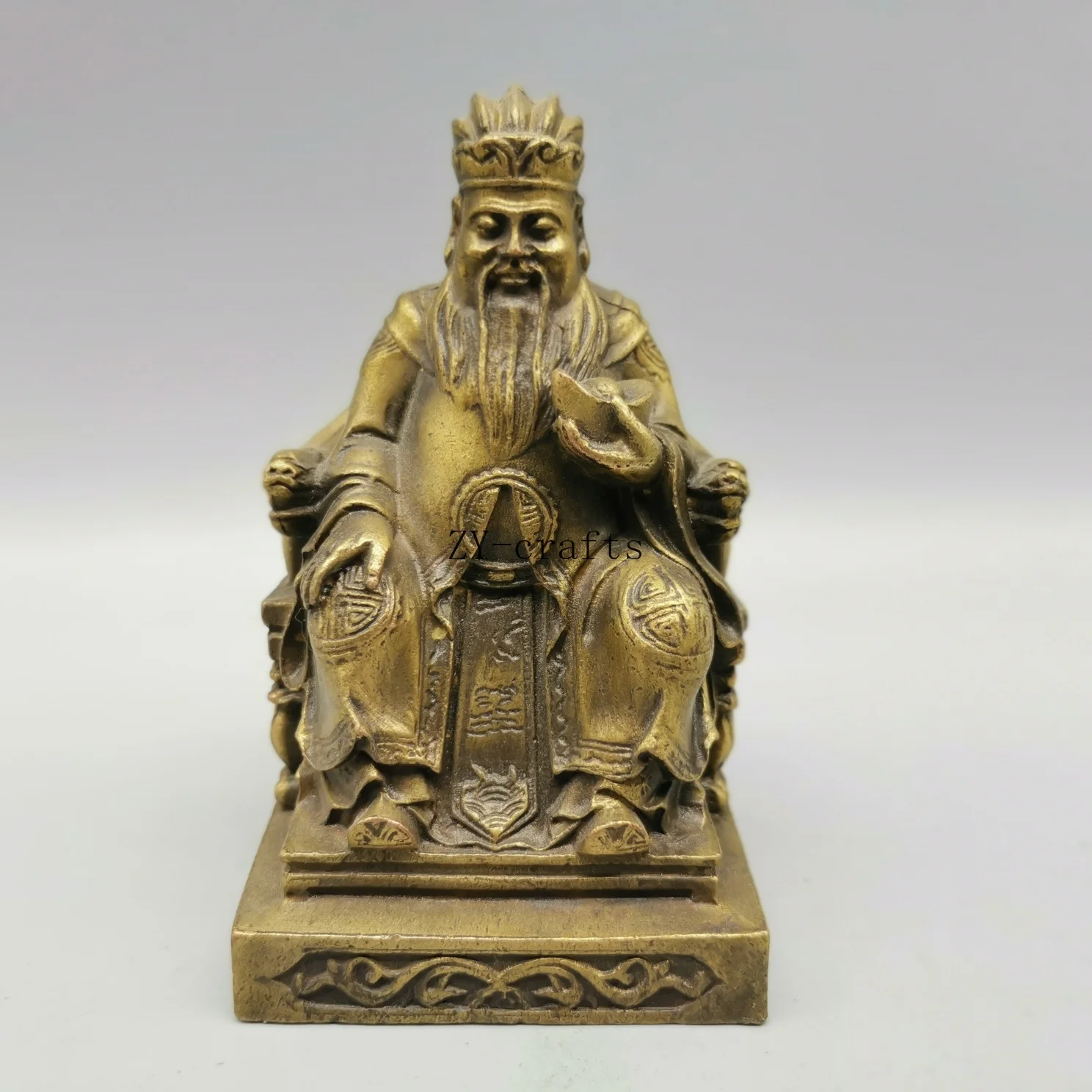 

Китайская архаизовая латунная статуя Yuanbao god of богатство