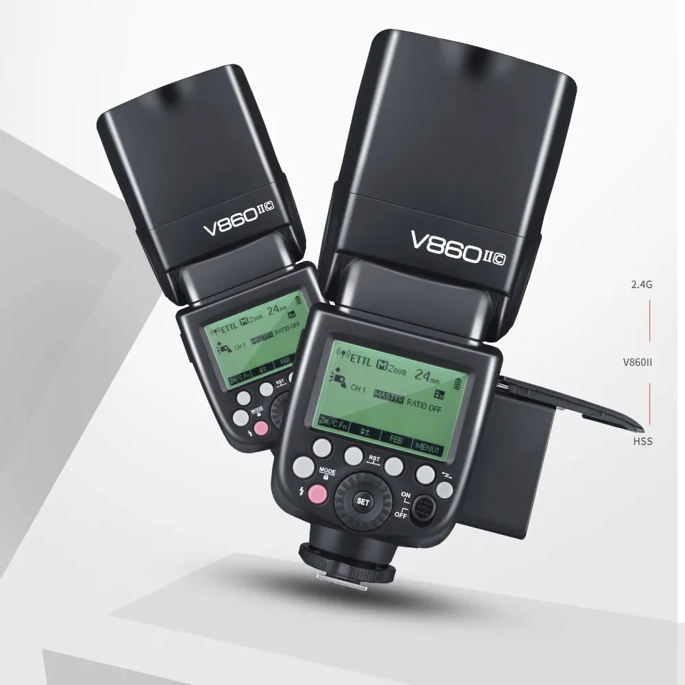 Godox V860II GN60 TTL HSS 리튬 배터리 플래시 유닛 (, 니콘, 캐논용 고속 동기화 지원)
