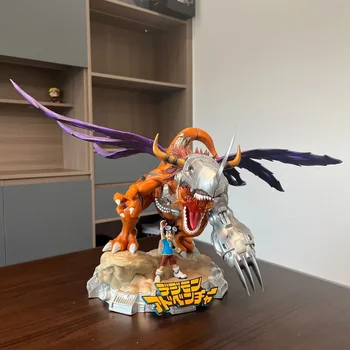 38cm Digimon Adventure Anime Figure MetalGreymon Action Figurine Yagami Taichi Greymon Exquisite Decoration Christmas Gift 6