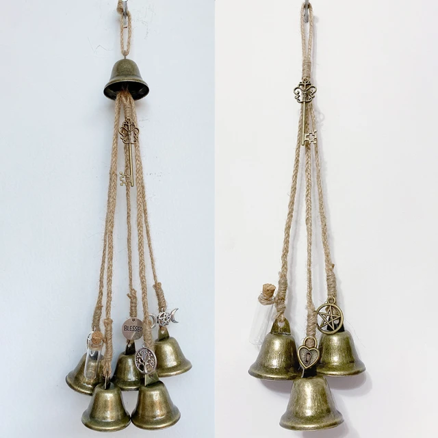 Vintage Handmade Hanging Bells Weaving Wind Blessing Bell Handicraft Witch  Bell Retro Porch Door Bells Home Garden Decoration - AliExpress