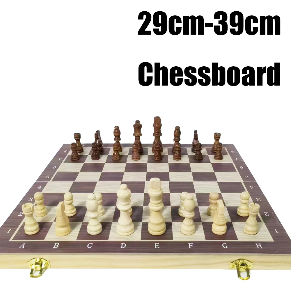 Folding Large Wooden Board, Magnetic Chess Pieces, Interior Travel Board, Party Game Table for Storage, Portable Set for Kid, 39