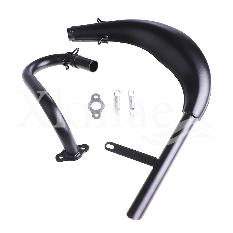 

sthus Black Pipe Exhaust Muffler Fit For 2 Stroke 50 80cc Bike Gas Engine Curved Exhaust Pipe Motor Bicycle Parts