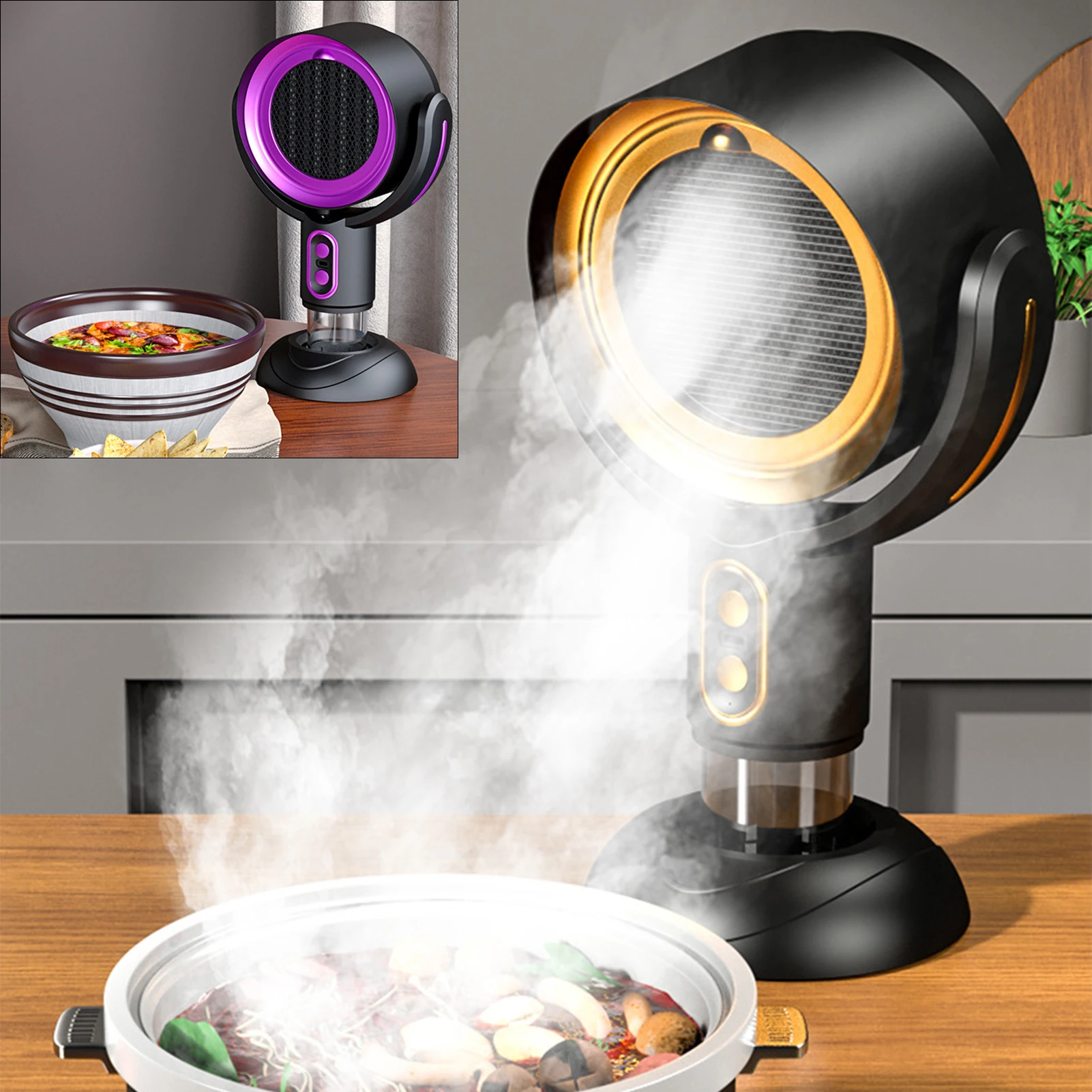 Desktop Kitchen Range Hood 2 Speed Exhaust