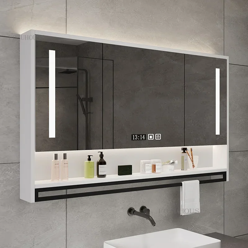 Smart Bathroom Mirror Cabinet Home Furniture Solid Wood Bathroom Cabinets Wall-mounted Mirror Cabinets Toilet Storage p