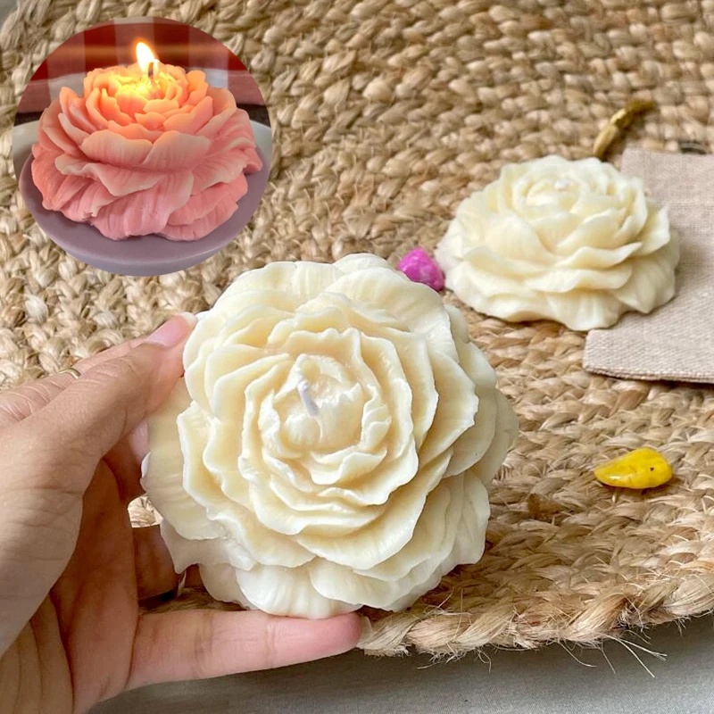 Large Flower Bouquet Candle Mold Peony Flower Ornaments Soaps Silicone  Mould DIY