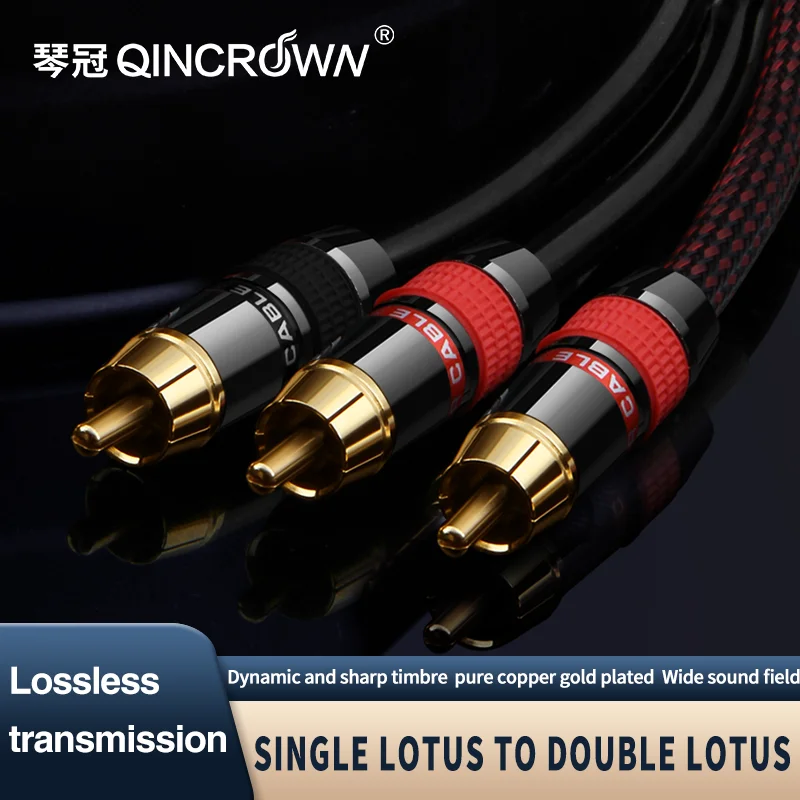 Hifi 0.5m,1m,1.5m,2m,3m,5m Rca Y Adapter Cable Subwoofer Y Cable 1x