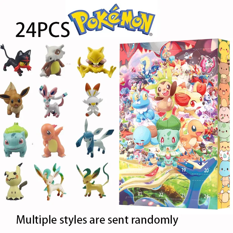 Neue Pokemon 24 stücke Set Figur Weihnachten Geschenk Advent Kalender Mystery Box Kawaii Pikachu Anime Figur Action Pvc Modell Kind Spielzeug – Detail 6
