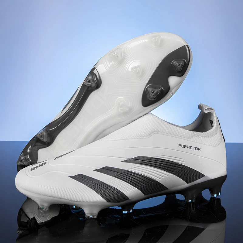 Original TF/FG Men Soccer Cleats Shoes Outdoor Sneakers Kids Futsal Training Non Slip Football Shoes Slip On Free Shipping Fast