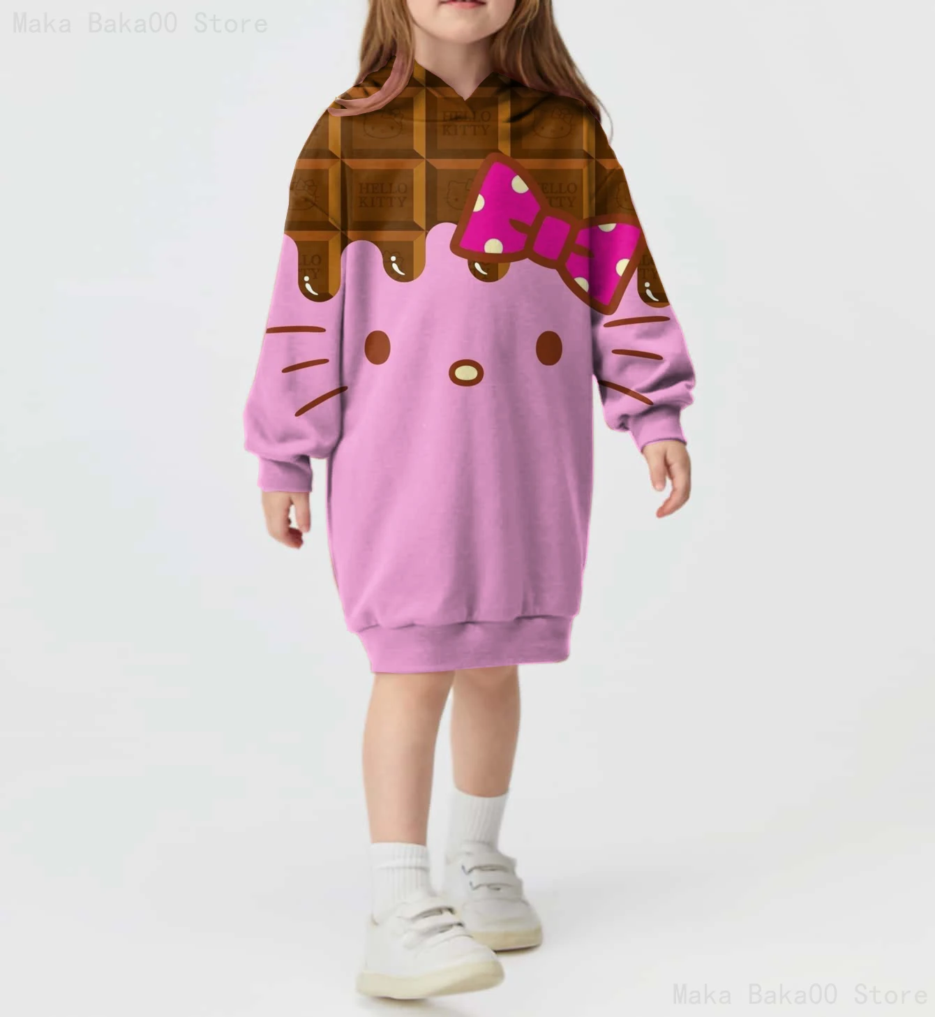 

Hello Kitty 3D Teen Party Dress Cute Elegant Loose Hoodie Kawaii Pullover Fashion Autumn Top Sweatshirt New Style Sweatshirt