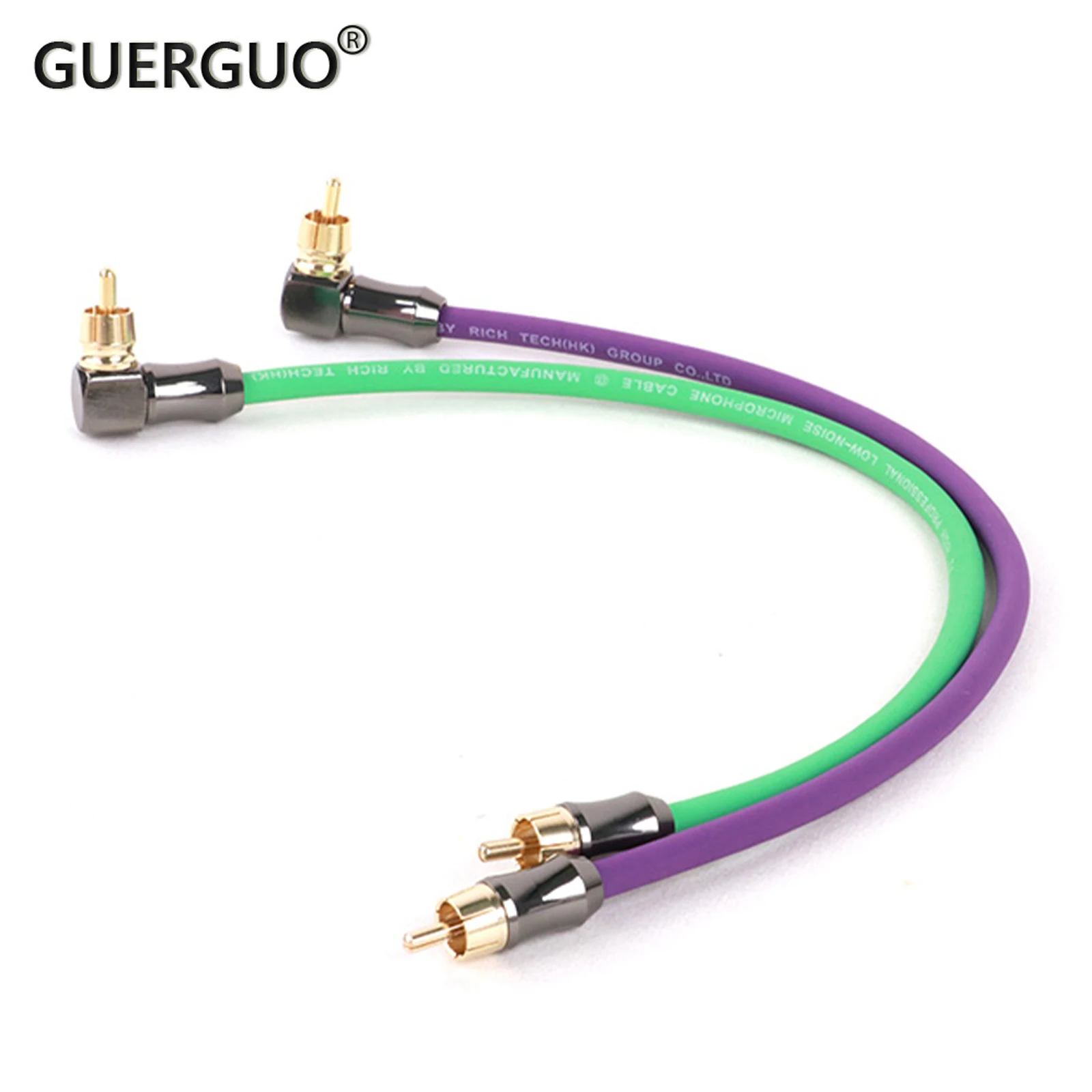 1 Paar RCA-Audio kabel rechtwinklig 2 RCA zu gerade 2 RCA-Farb kabel 4n OFC Stecker zu Stecker für Verstärker DAC TV Car Audio